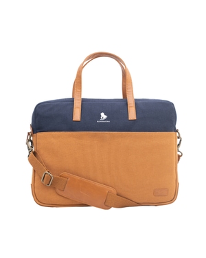 Oliver Laptop Sling Bag- Khakhi With Navy Blue-7.2L